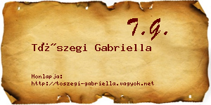 Tószegi Gabriella névjegykártya